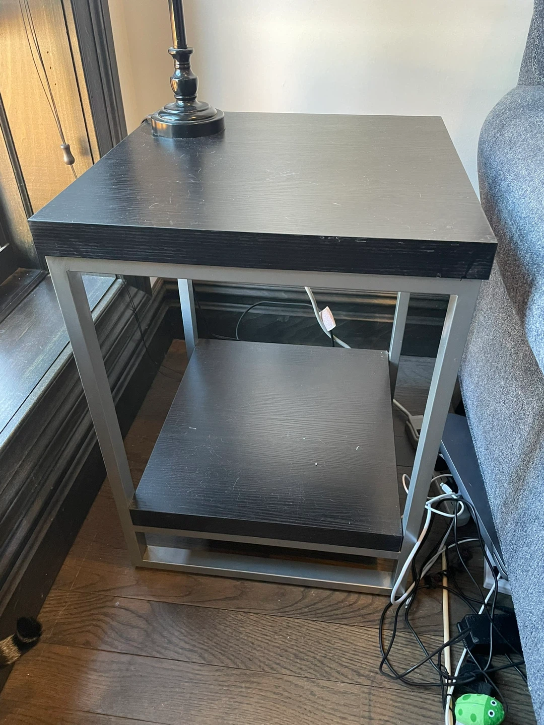 Black End Table with Shelf - photo 2