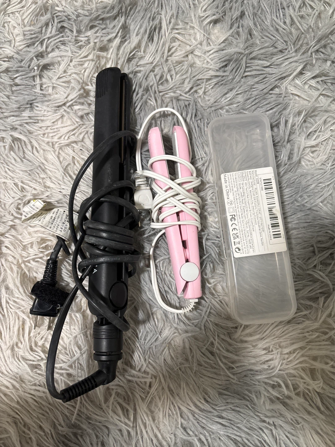 Black and Pink Mini Hair Straightener with Case