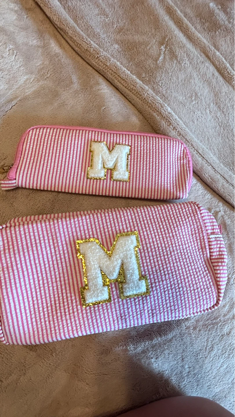 YOOLIFE Pink Seersucker Zipper Pouches (Set of 2) - photo 4