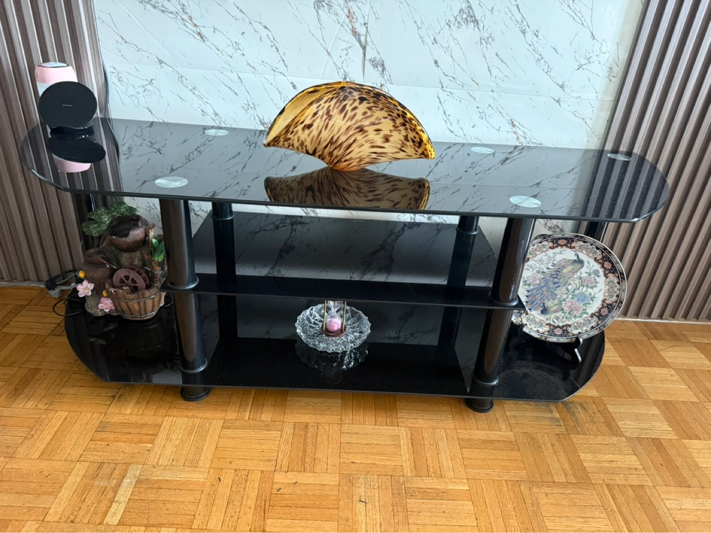 Tv table Black Glass Entertainment Unit