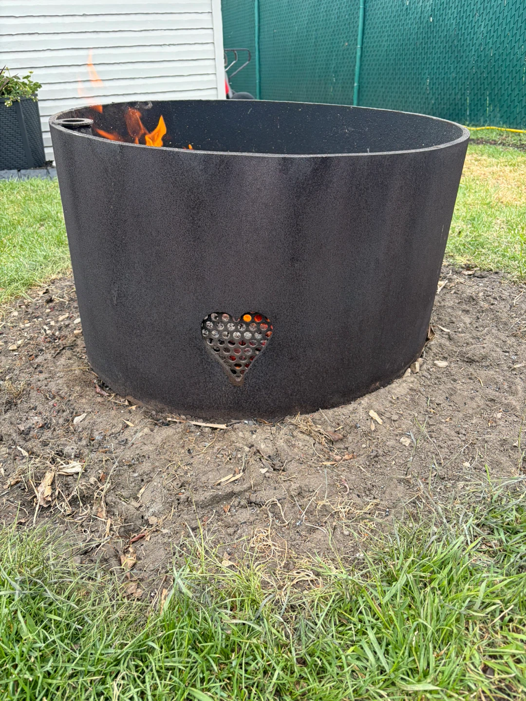 Metal Fire Pit - Heart, Spade, and Diamond Cutouts