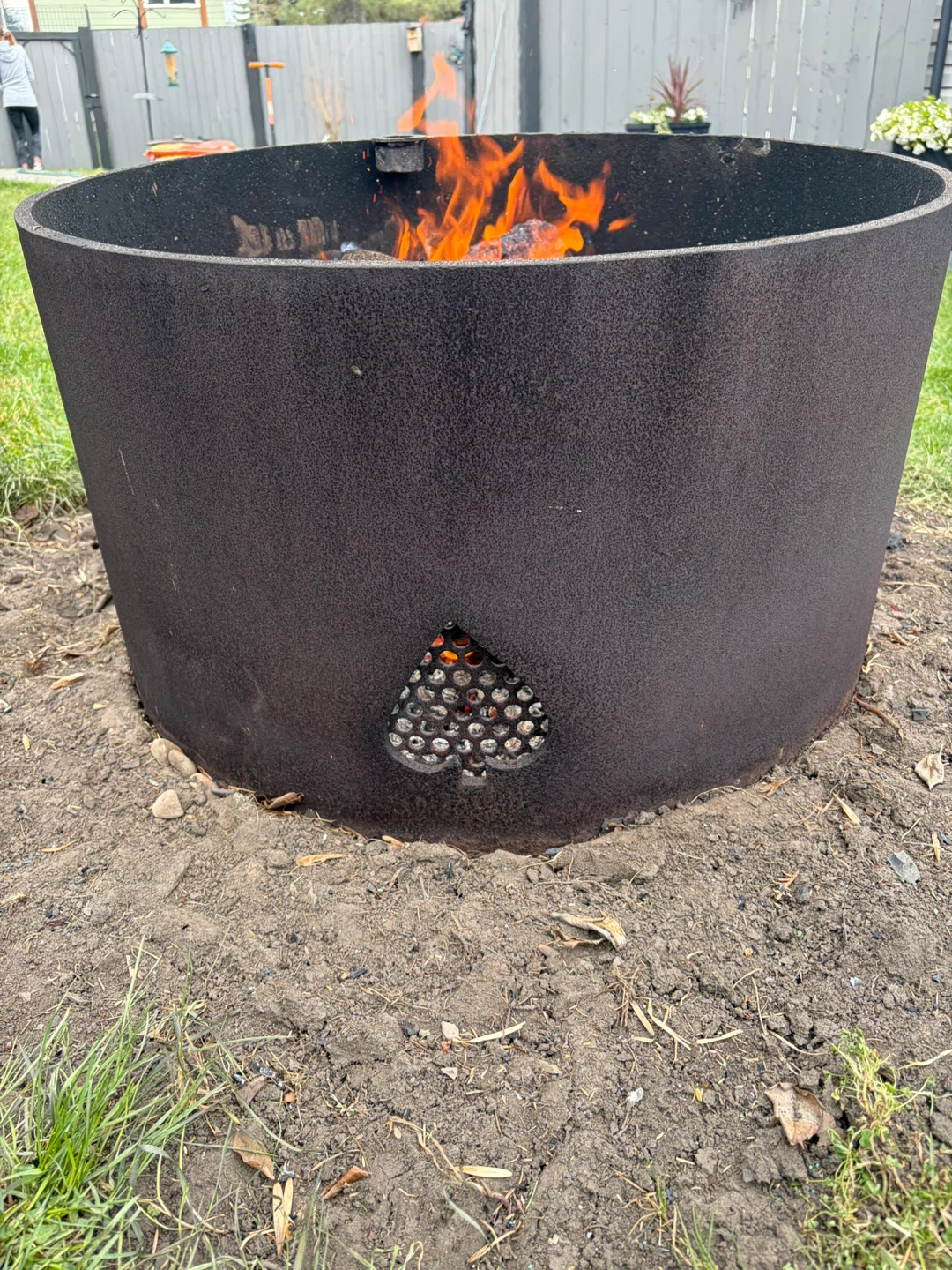 Metal Fire Pit - Heart, Spade, and Diamond Cutouts - photo 3