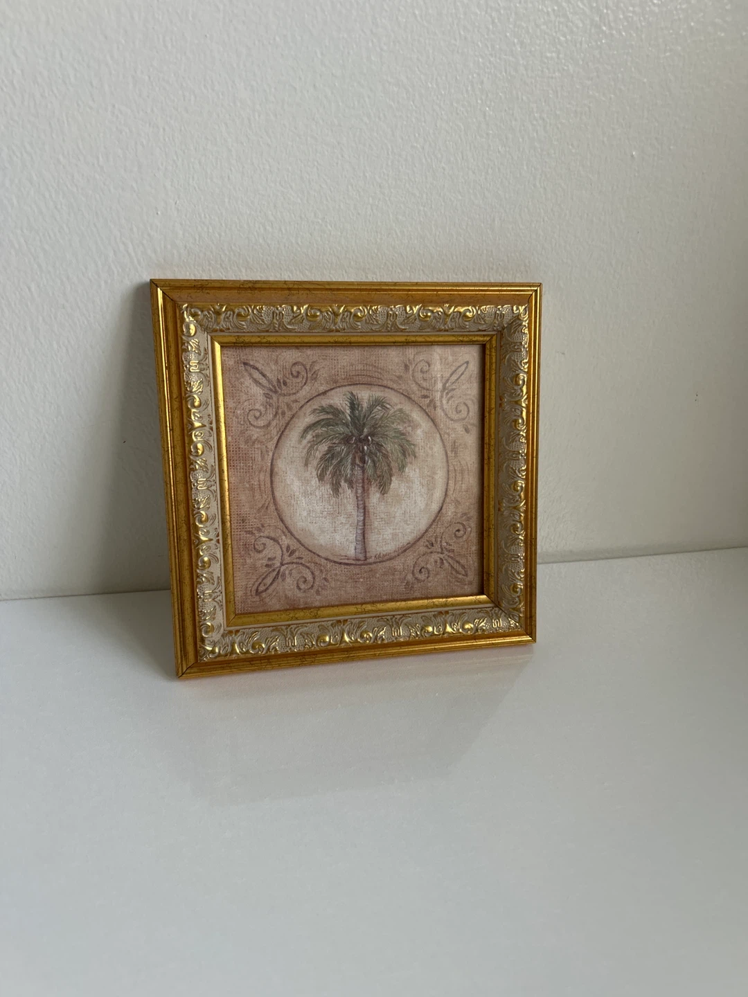 Gold Ornate Frame. Framed Palm Tree Art Print