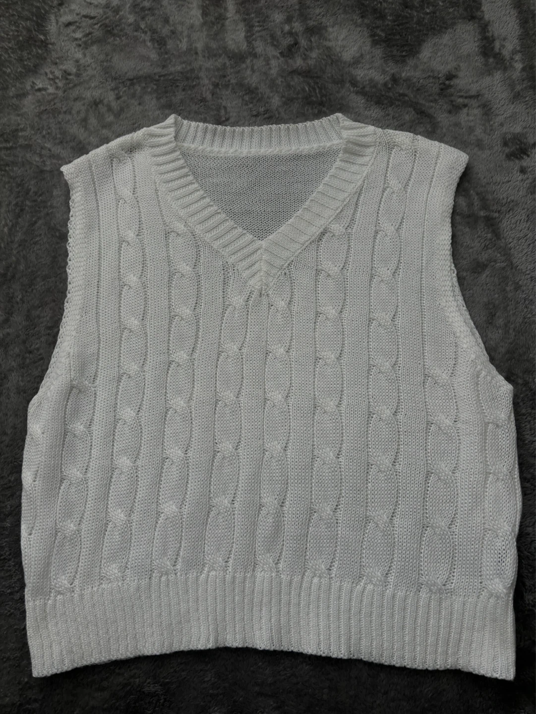 White Cable Knit Sweater Vest