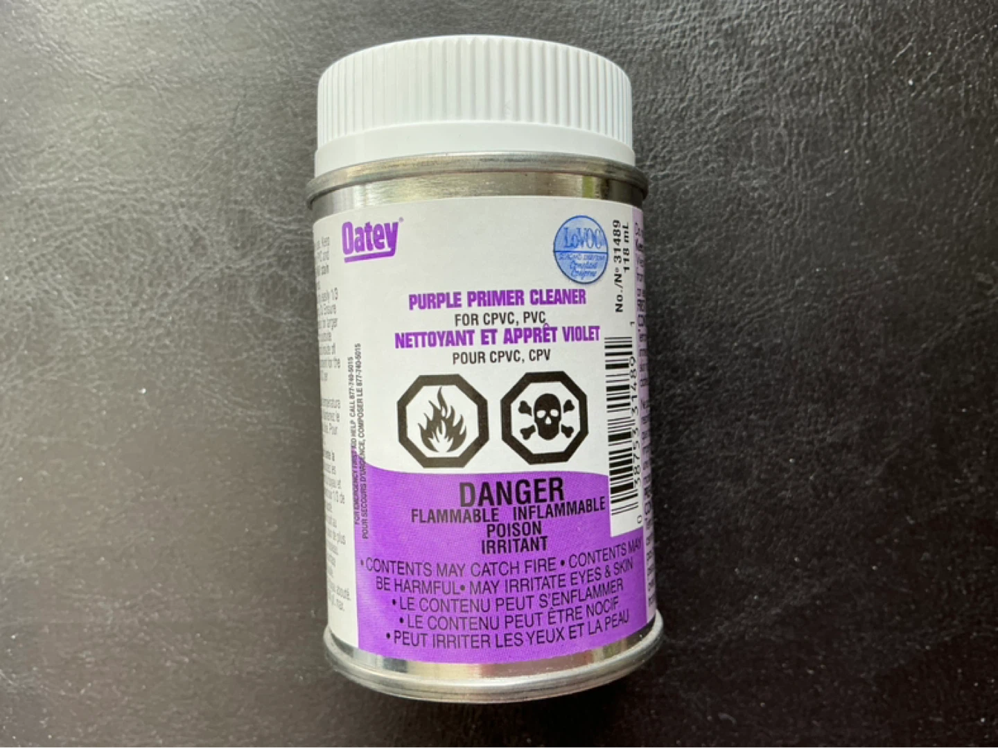 Oatey Purple Primer Cleaner for CPVC, PVC - 118 mL