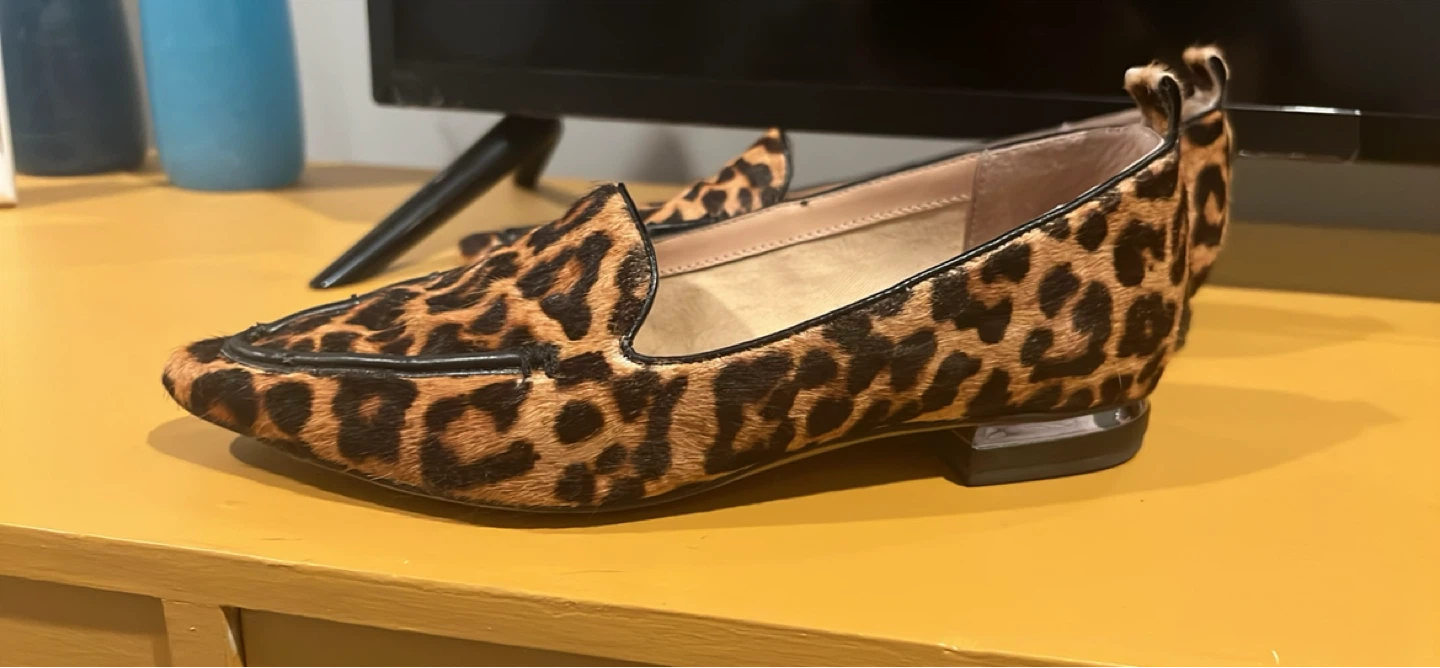 Franco Sarto Leopard Print Loafers (6.5)