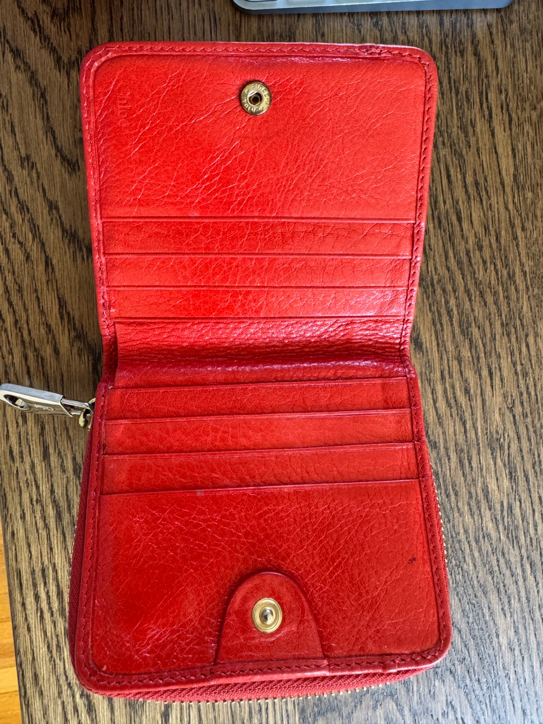 Chloe Red Leather Wallet with Bow Detail - photo 3