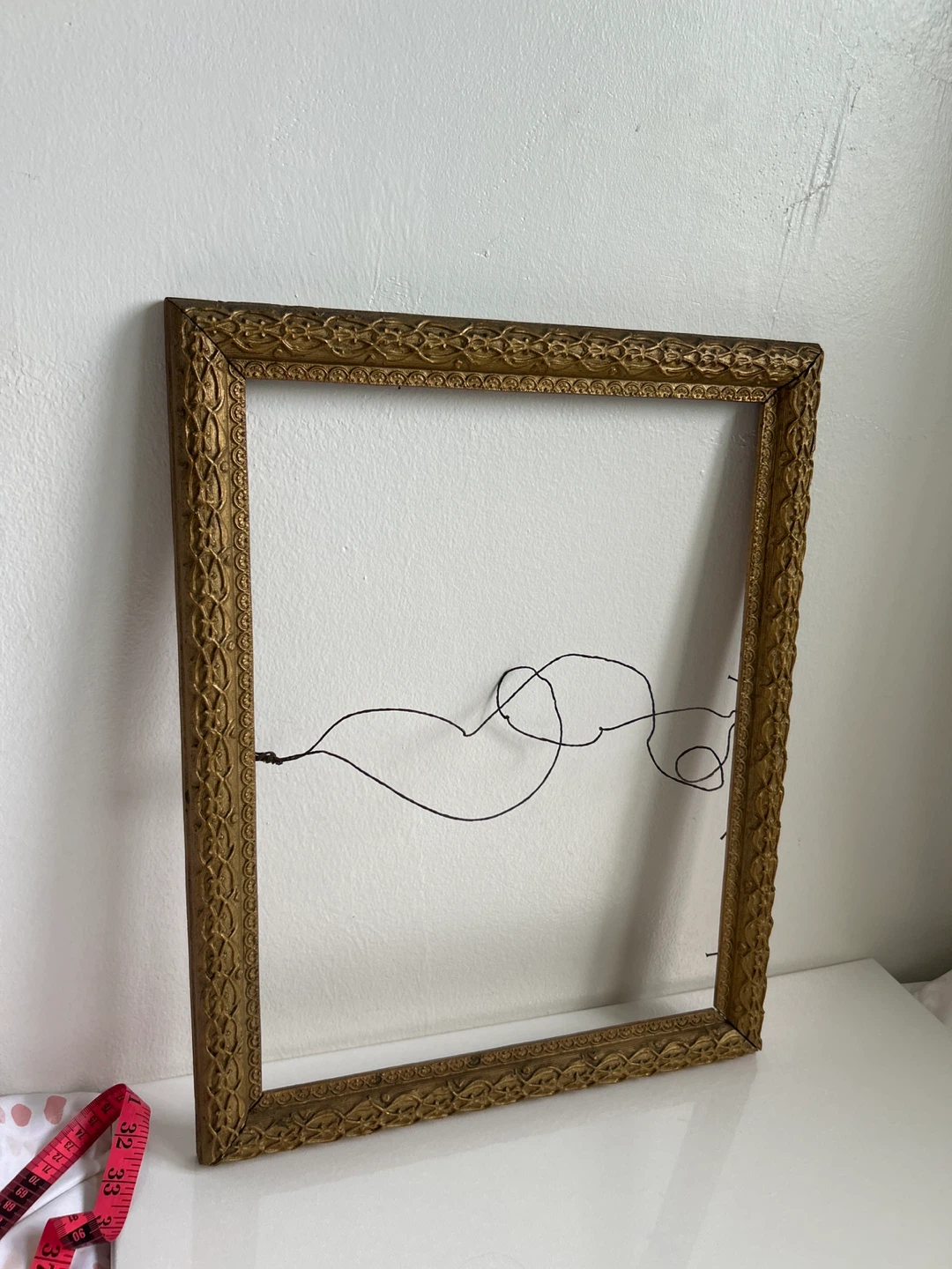 Antique Ornate Gold Tone Wooden Frame