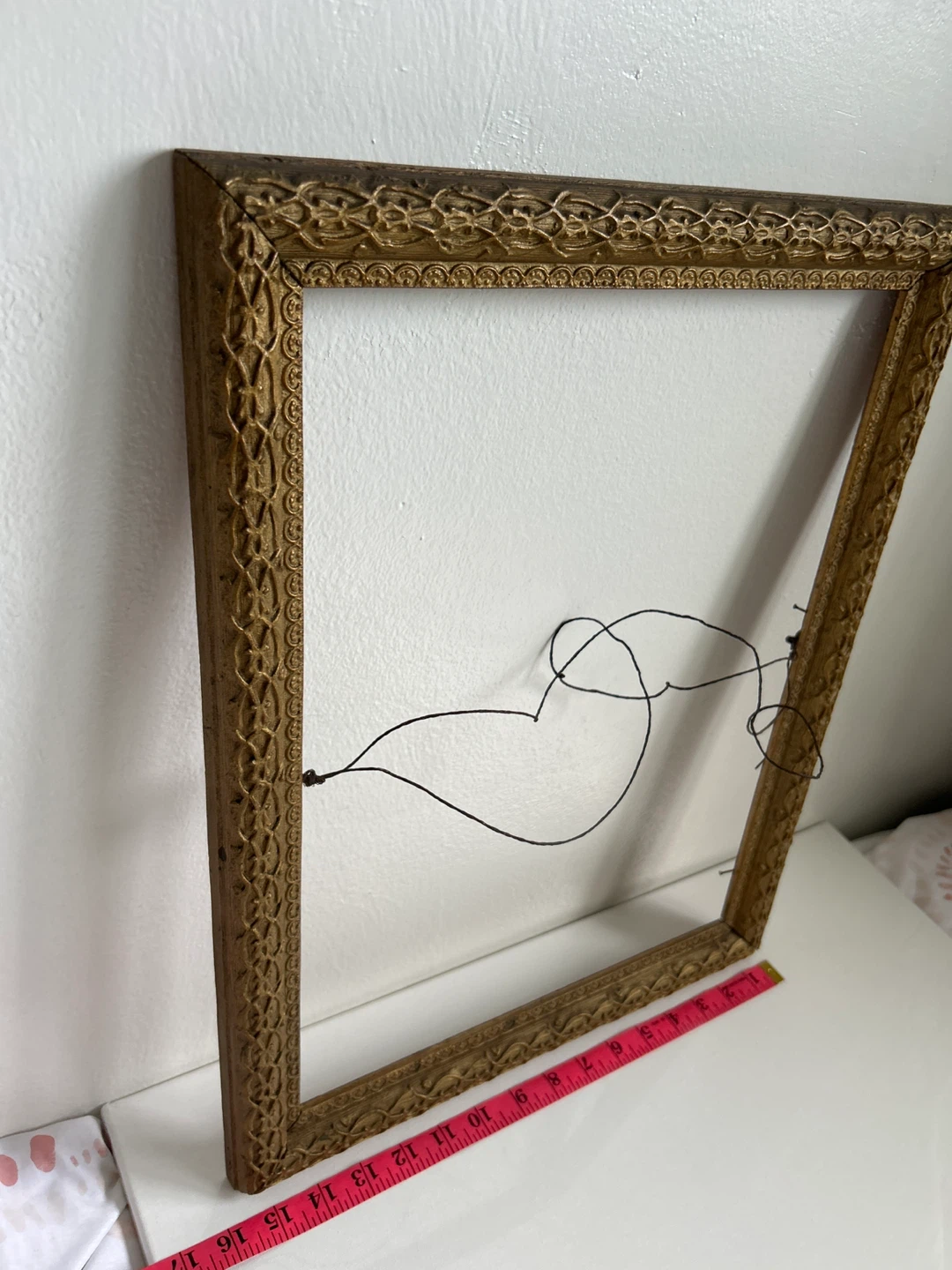 Antique Ornate Gold Tone Wooden Frame - photo 3