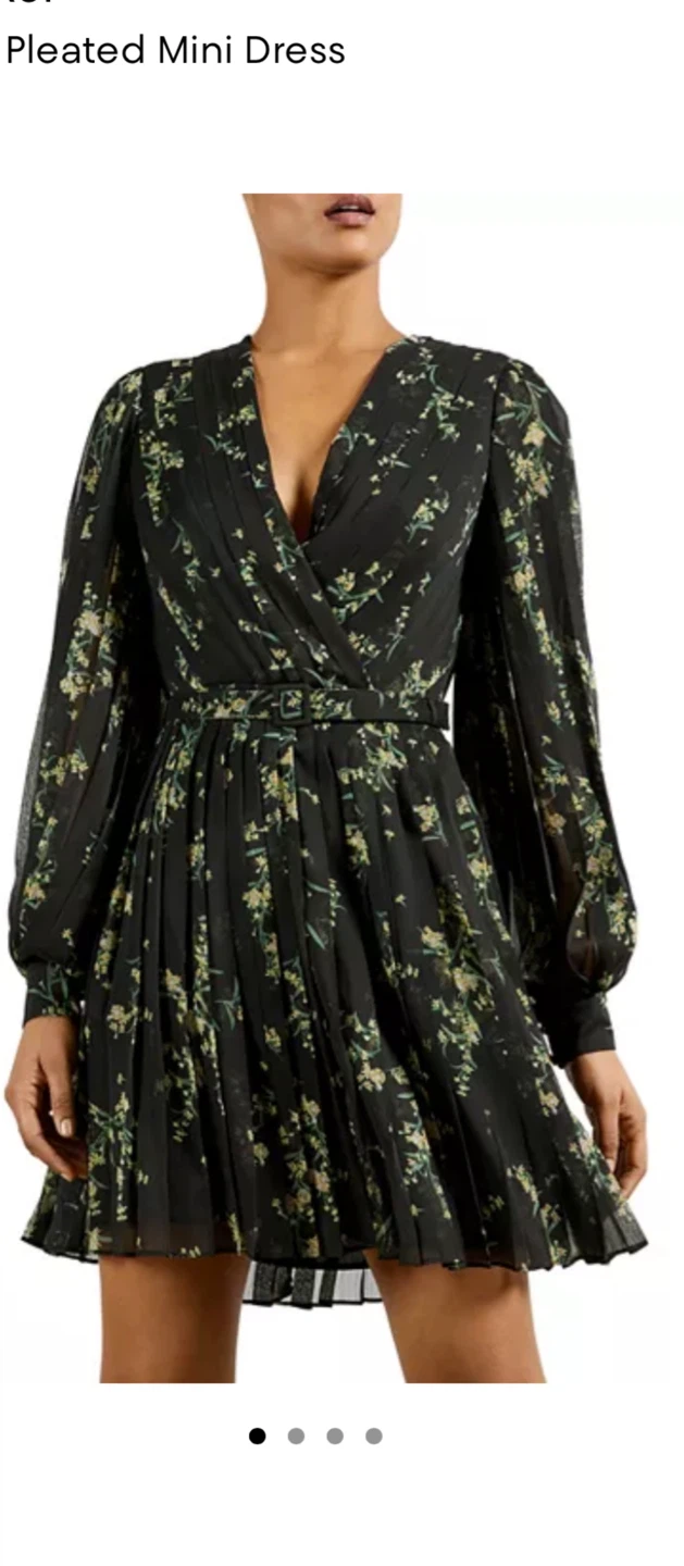 Ted Baker Pleated Floral Mini Dress