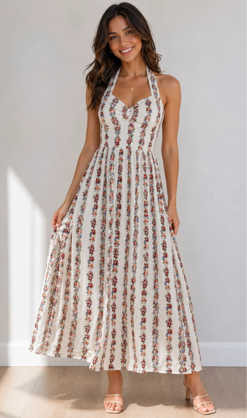 Crystal Sky Floral Maxi Dress Size L