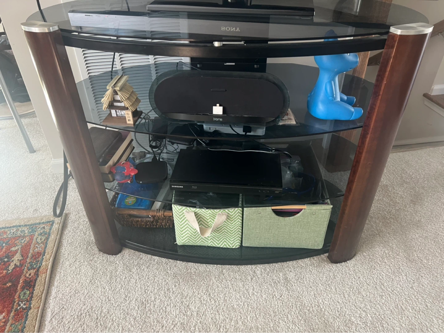 Glass and Wood TV Stand
