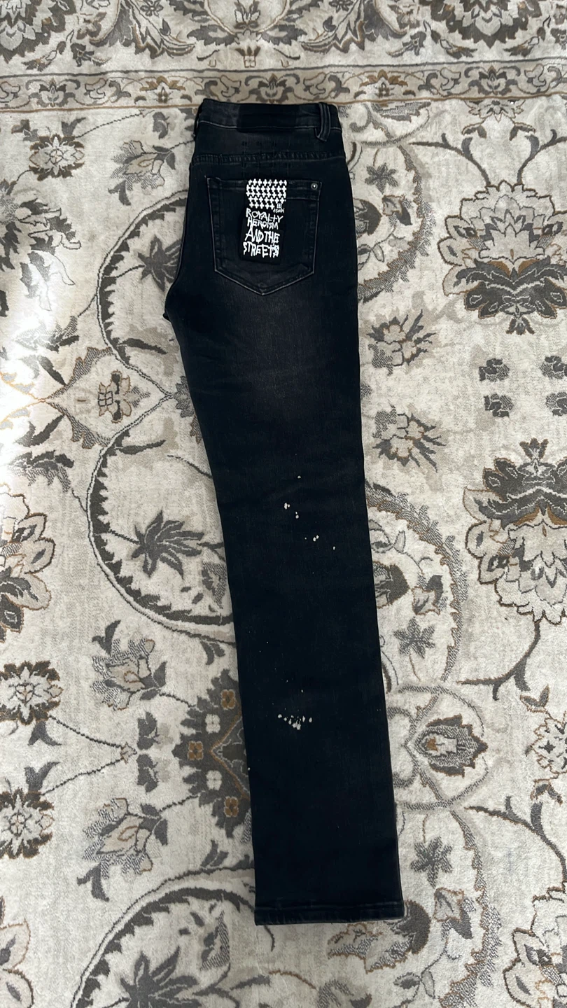 Ksubi Black Distressed Jeans – Paint Splatter / Slim Fit - photo 2