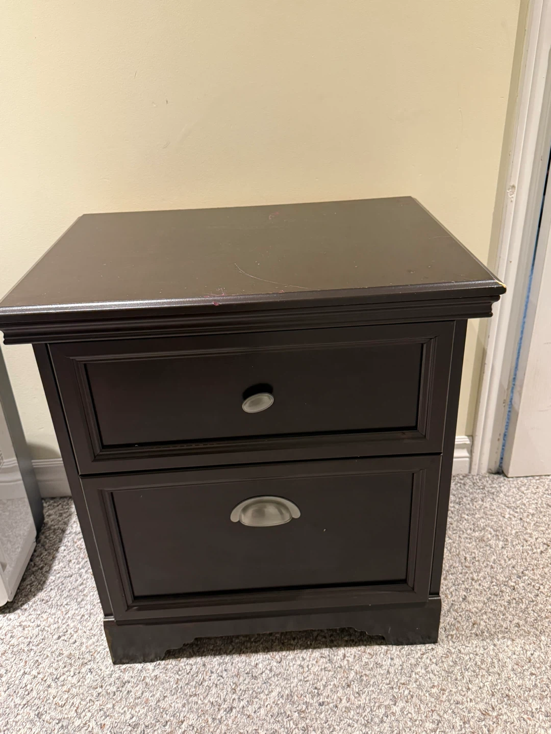 Dark Brown 2-Drawer Nightstand
