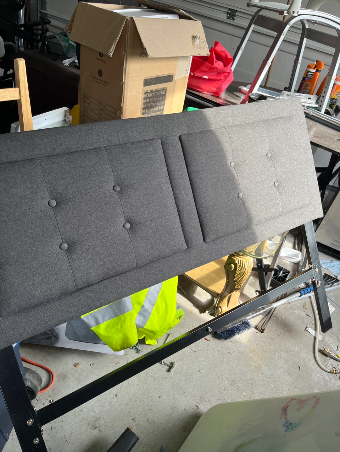 Grey Fabric Headboard
