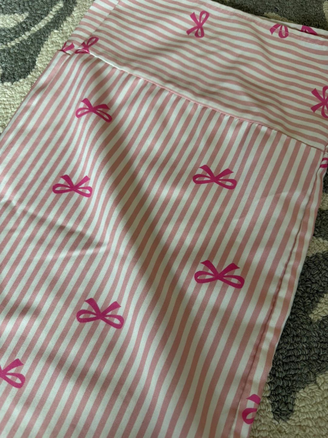 Pink Striped Bow Pajama Set - Medium - photo 5