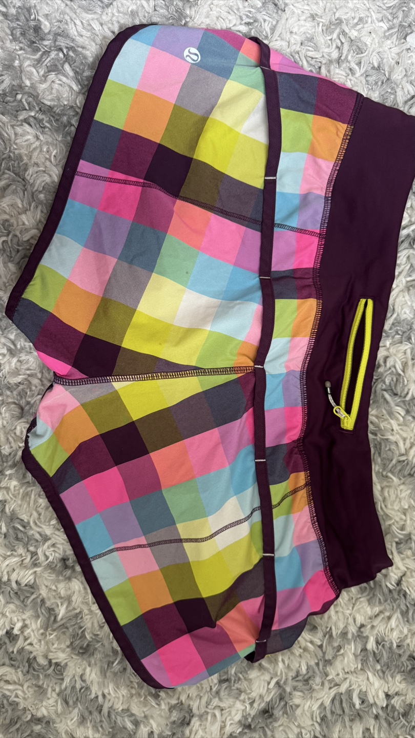Lululemon Running Shorts Rainbow Plaid - photo 2