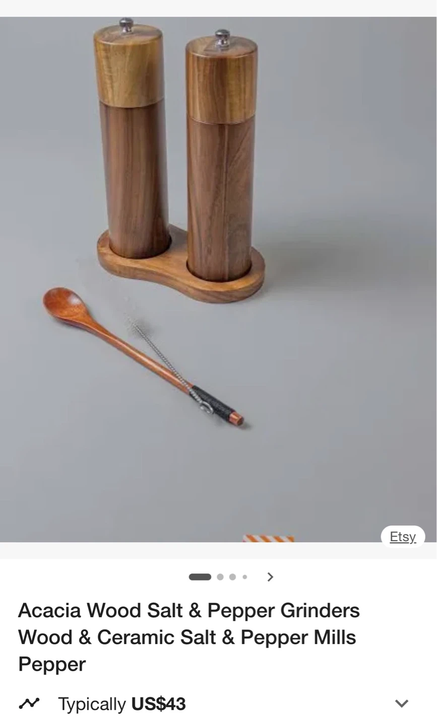 Acacia Wood Salt & Pepper Grinder Set - photo 3