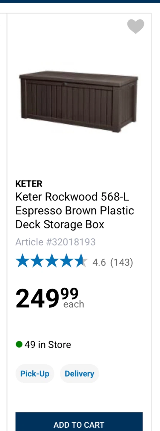 Keter Rockwood 568L Espresso Brown Plastic Deck Storage Box - photo 5