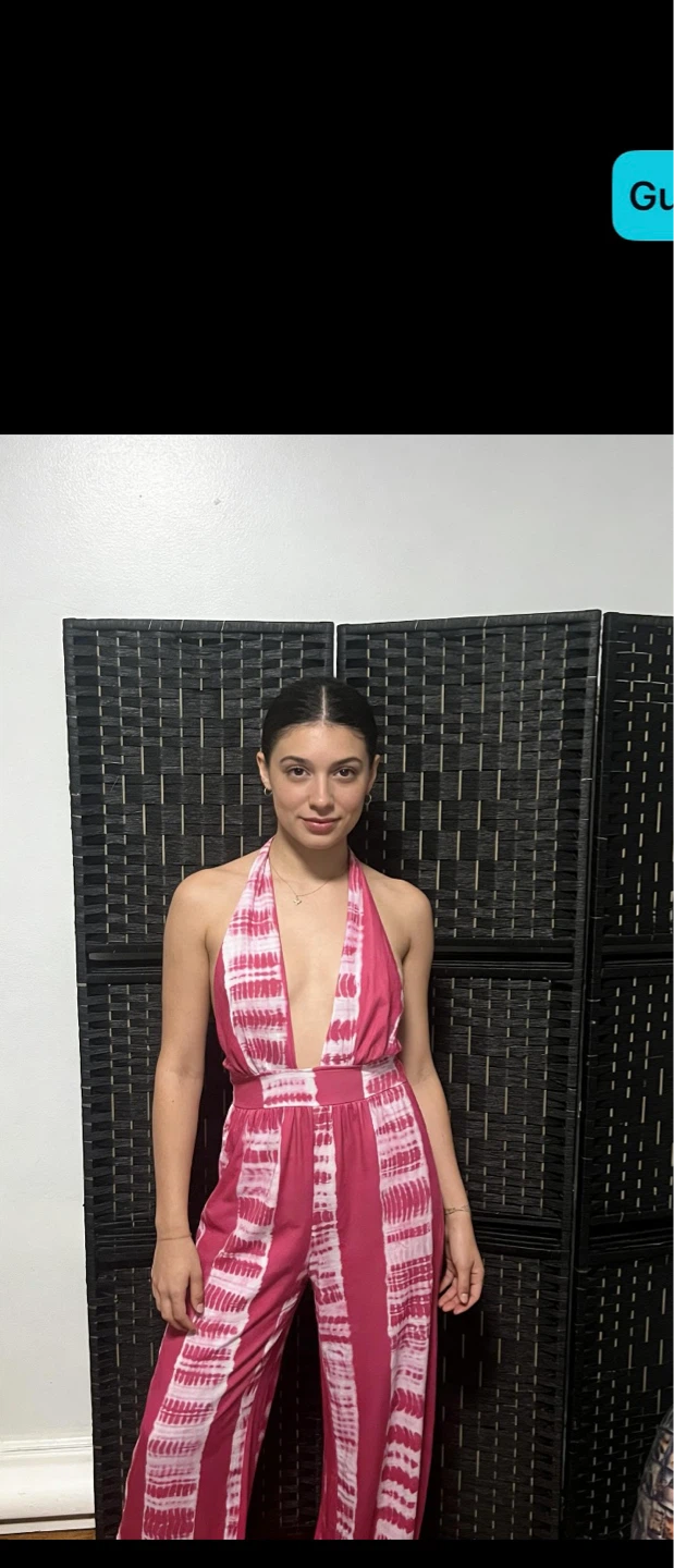Pink Tie-Dye Halter Jumpsuit size L