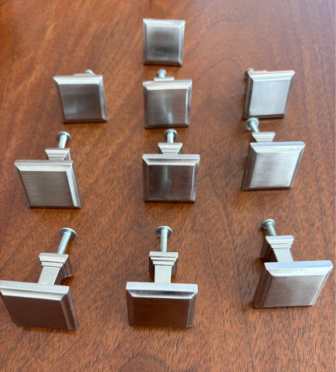 10 NEW square Brushed Nickel Cabinet Knobs - photo 2