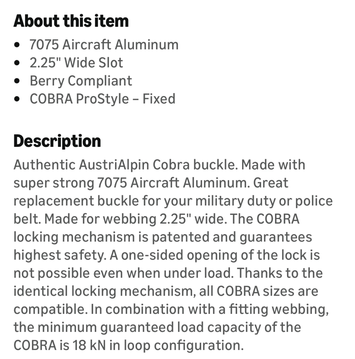 AustriAlpin Cobra Buckle 9KN 18KN - photo 2