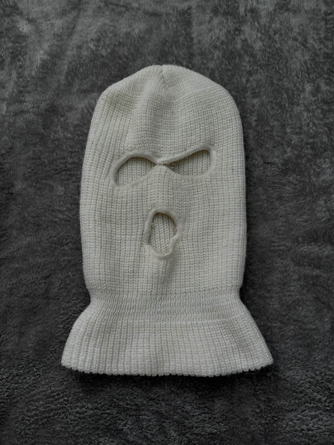 White Knit Balaclava Ski Mask