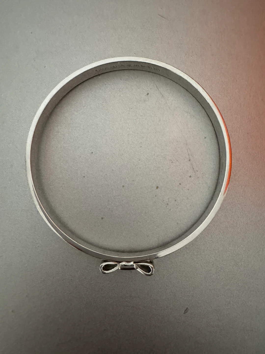 Kate Spade Silver Tone Bow Bangle Bracelet