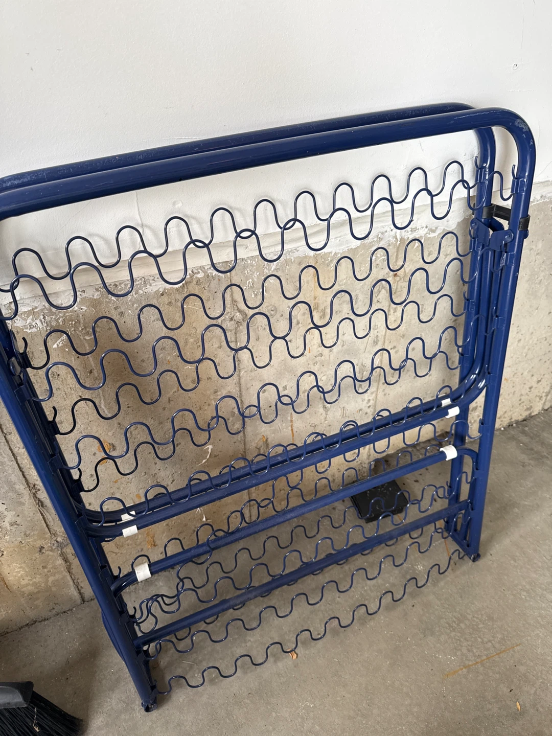 Blue Metal Folding Bed Frame