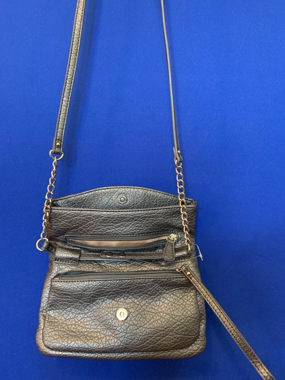 Grey Faux Leather Crossbody Purse - photo 2