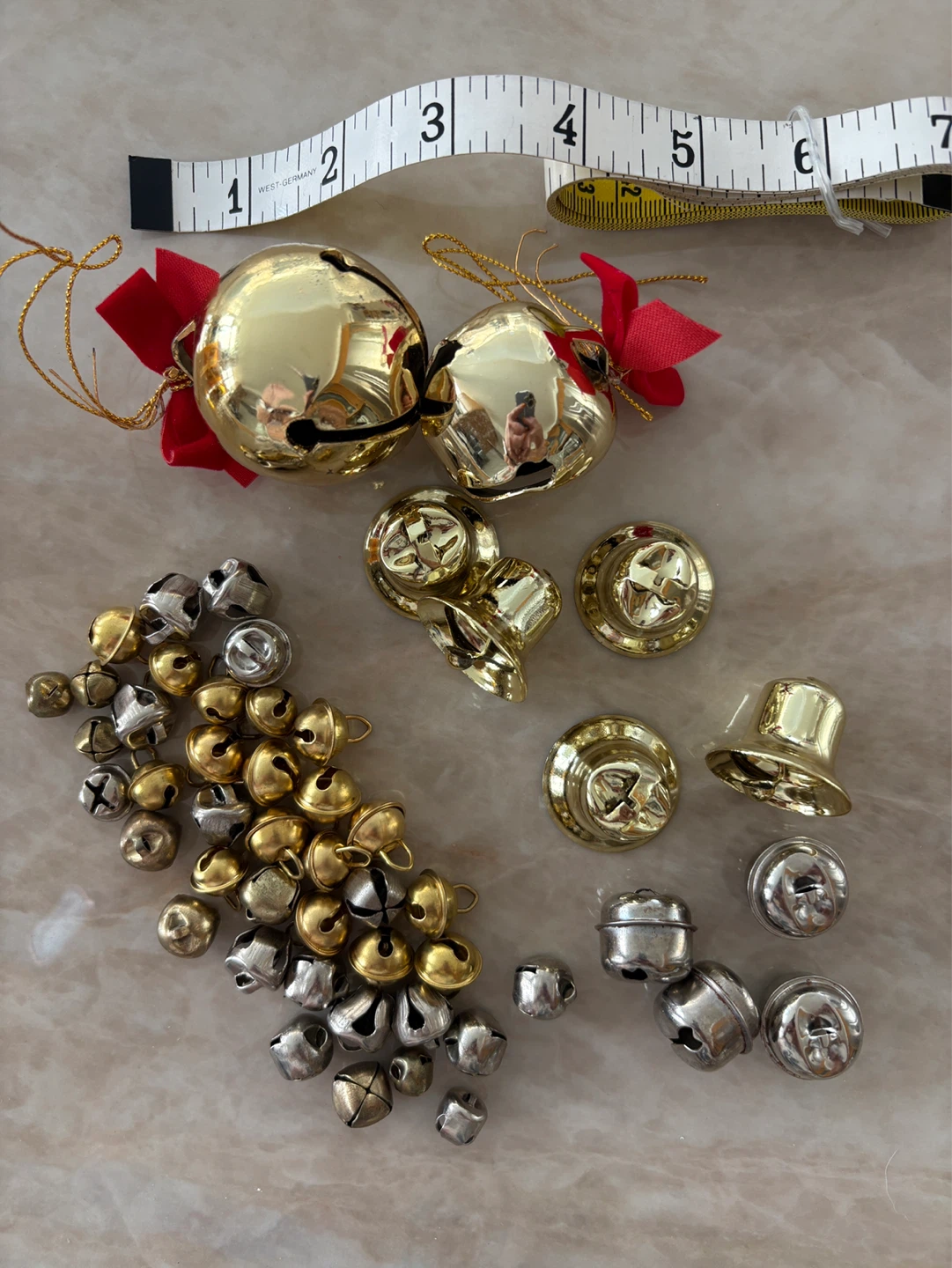 Assorted Brass & Metal Jingle Bells Craft Supplies
