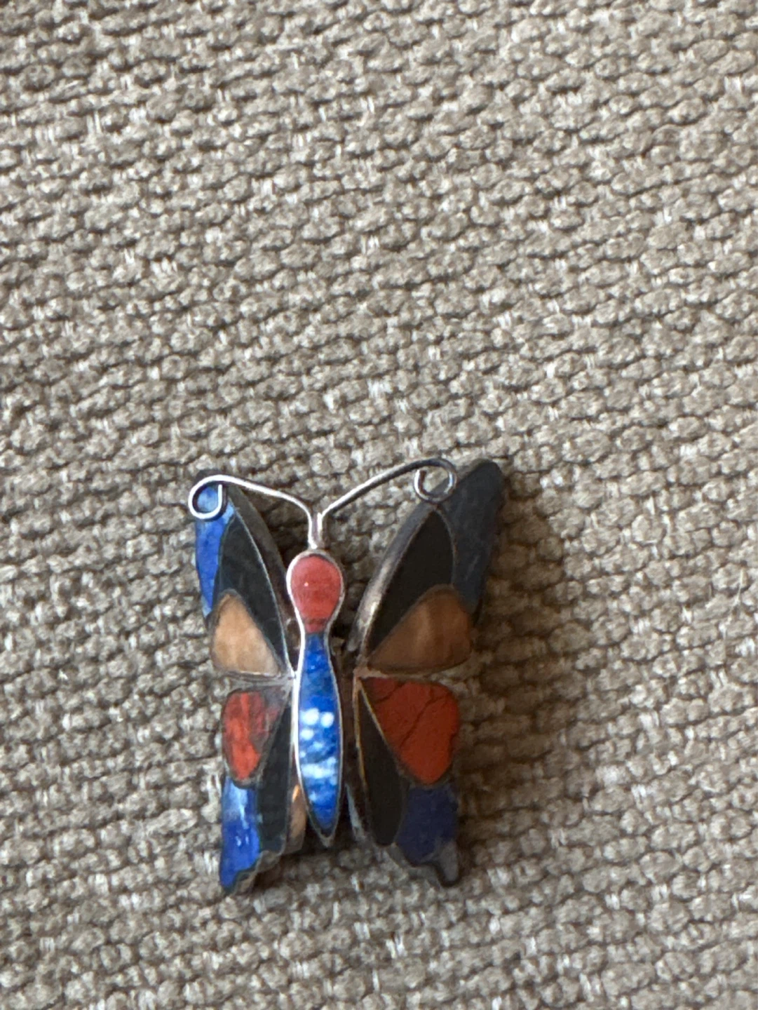 Sterling Silver Butterfly Brooch with Inlay Stones - photo 4