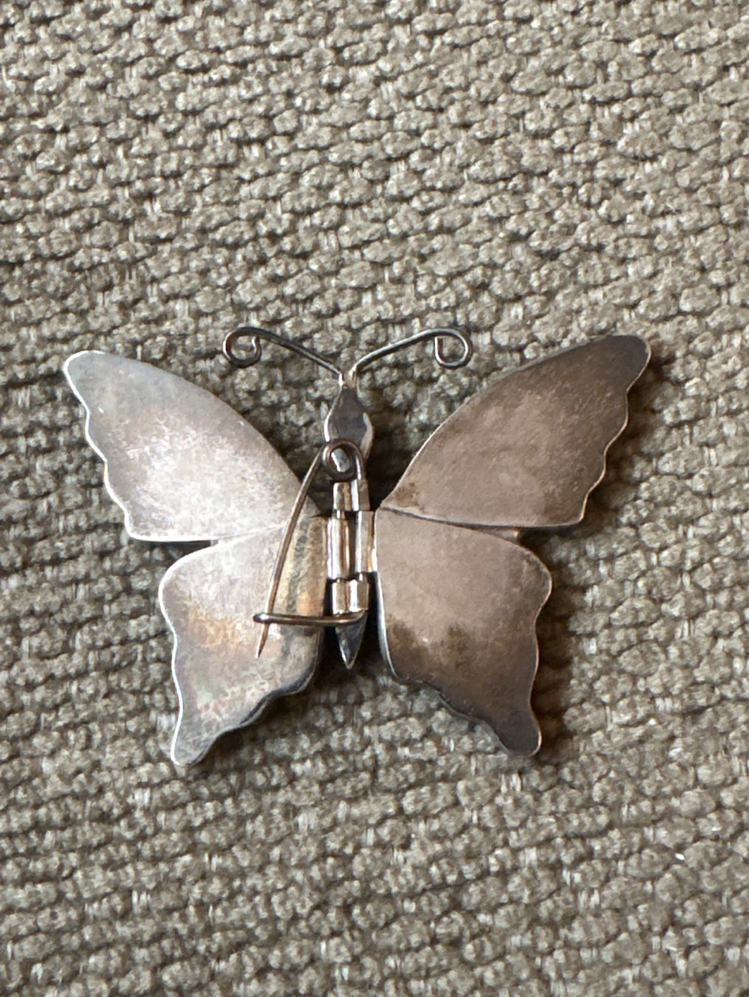 Sterling Silver Butterfly Brooch with Inlay Stones - photo 2