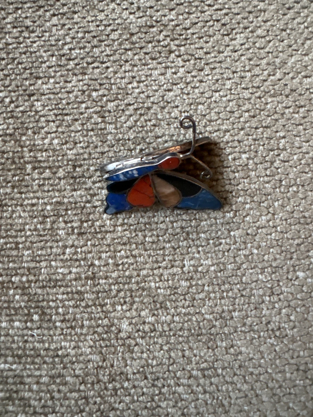 Sterling Silver Butterfly Brooch with Inlay Stones - photo 3
