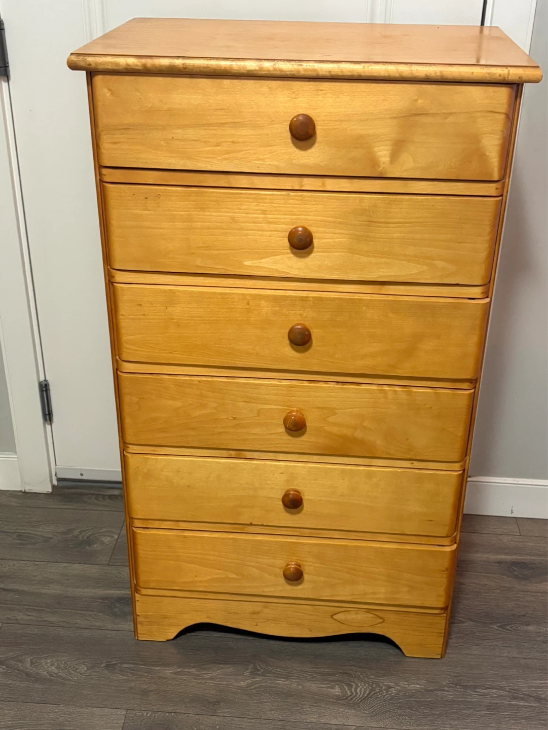 Wooden 6-Drawer Tall Dresser