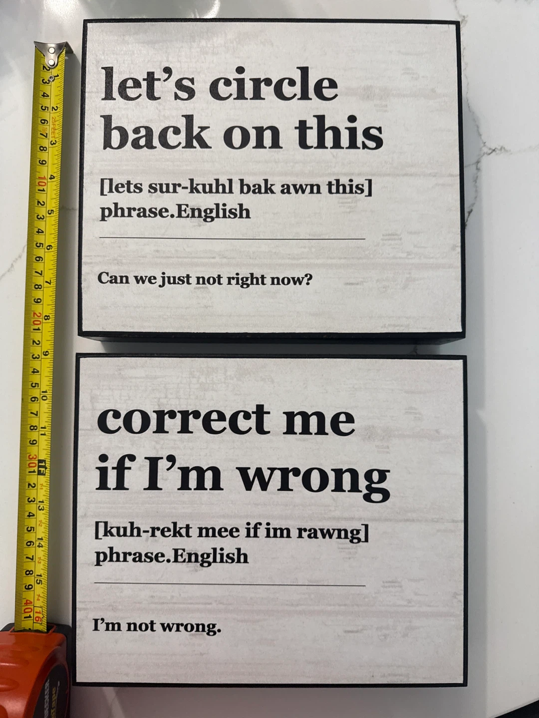 Set of 2 Humorous Wood Signs - NEW
