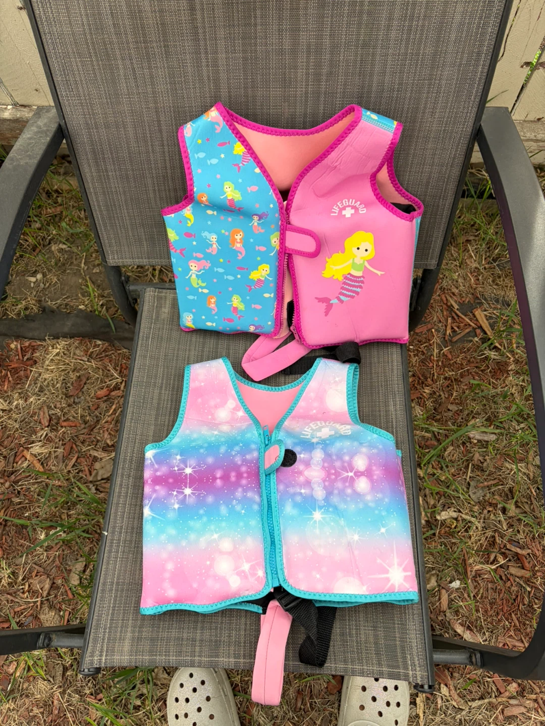 Two Girls' Life Vests - Mermaid & Galaxy Print