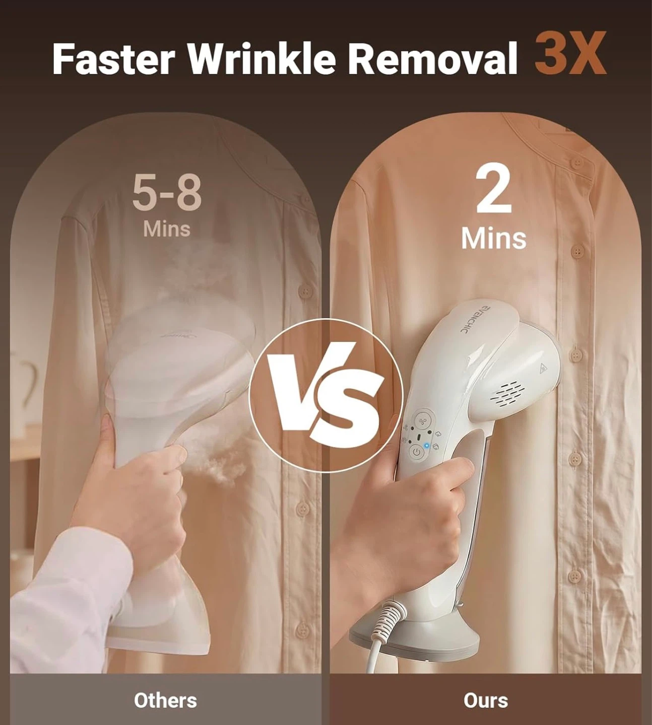 Portable Garment Steamer with Brush Attachment - photo 5