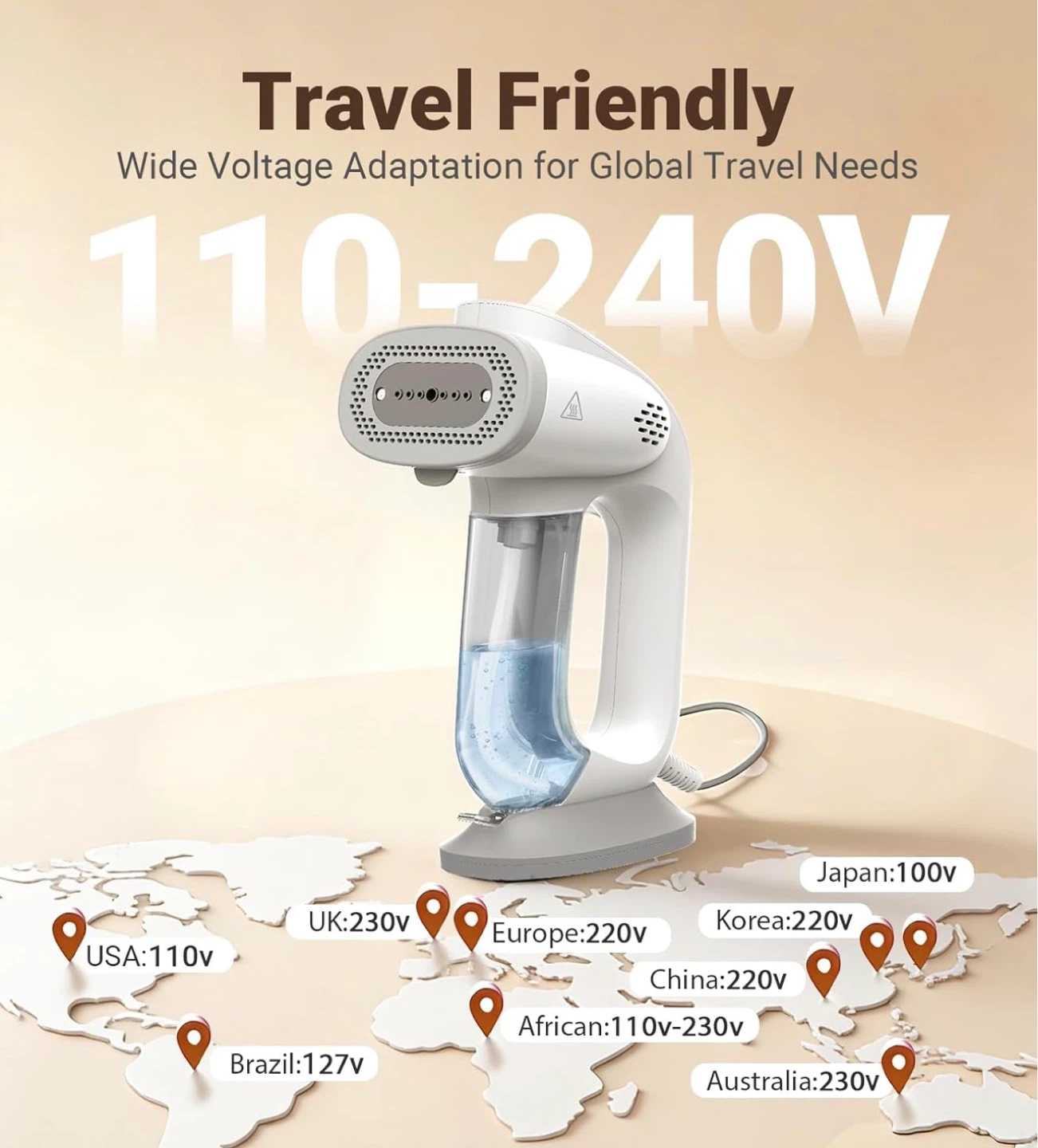 Portable Garment Steamer with Brush Attachment - photo 3