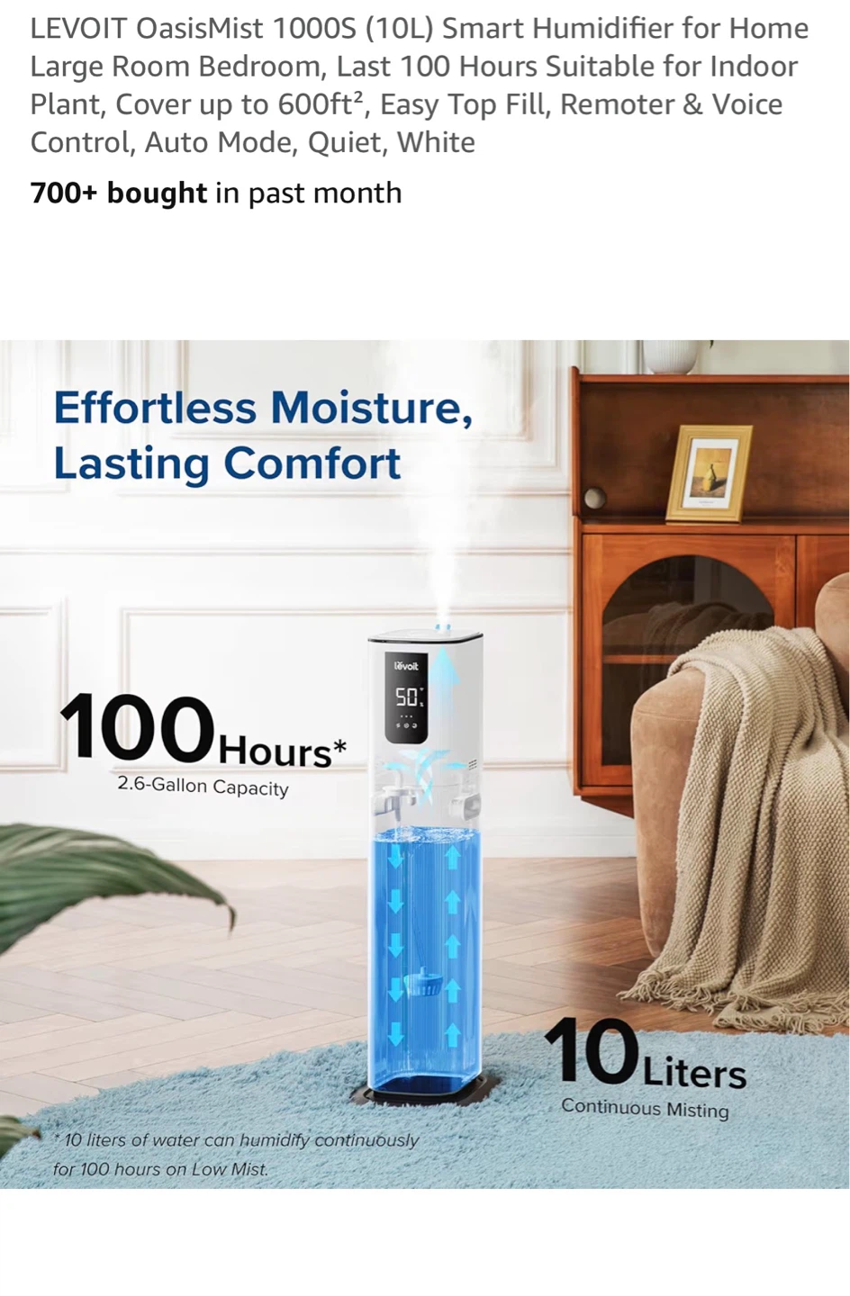 LEVOIT OasisMist 1000S 10L Smart Cool Mist Humidifier - photo 5