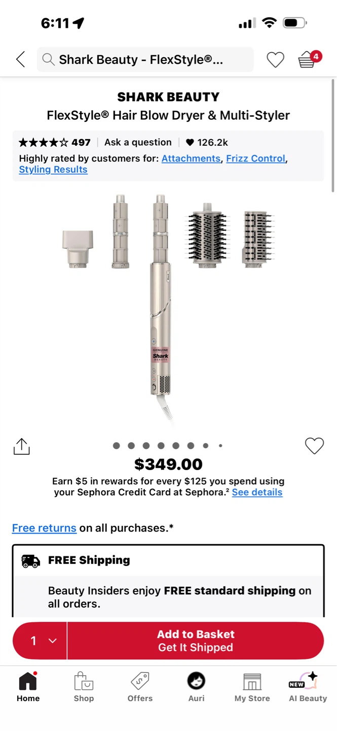 Shark Beauty FlexStyle Hair Blow Dryer & Multi-Styler