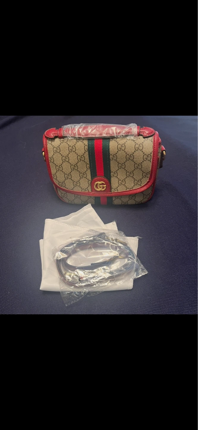 Small  Shoulder Bag Red Trim