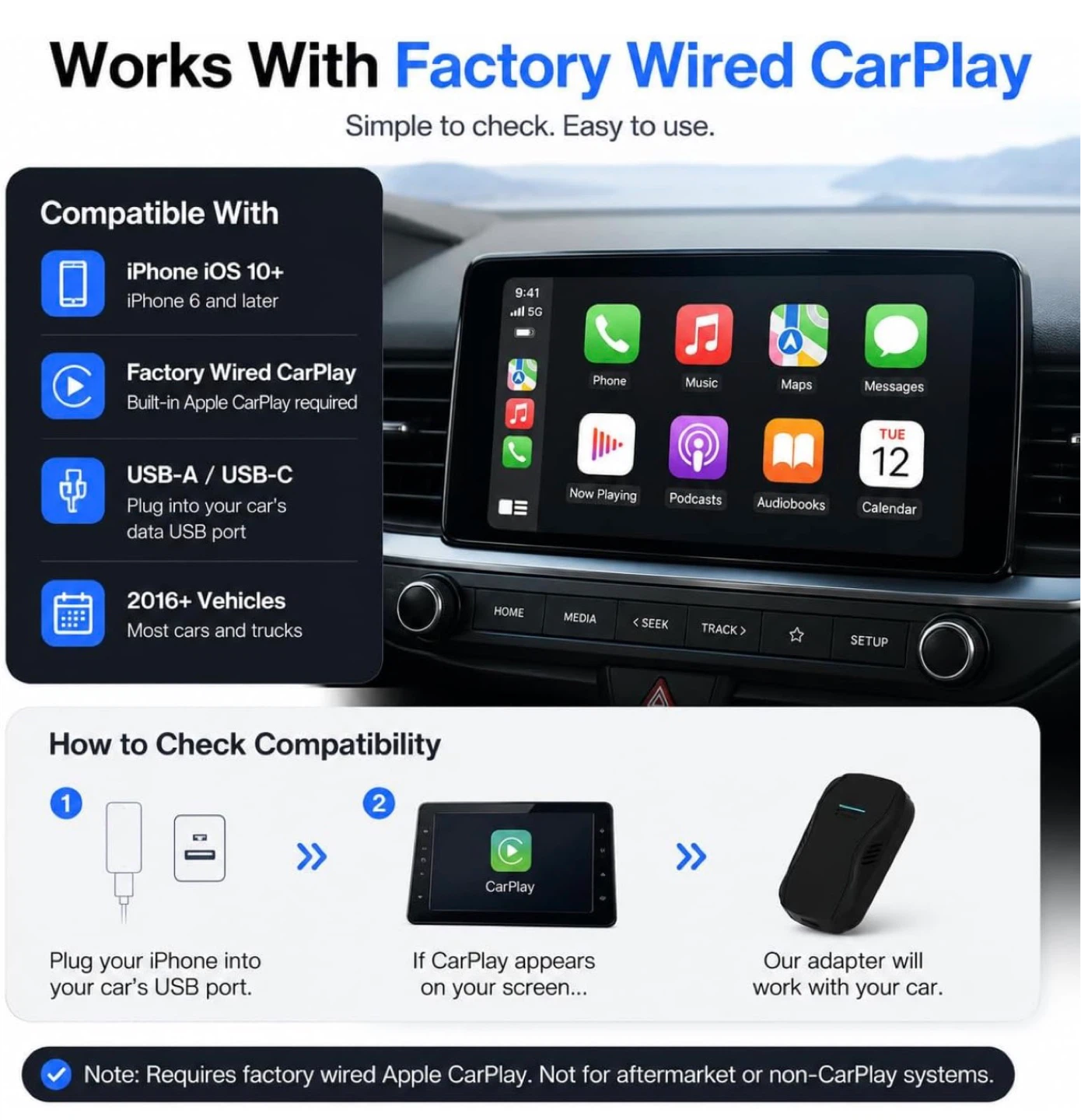 Wireless CarPlay Adapter for Factory Wired CarPlay - photo 5