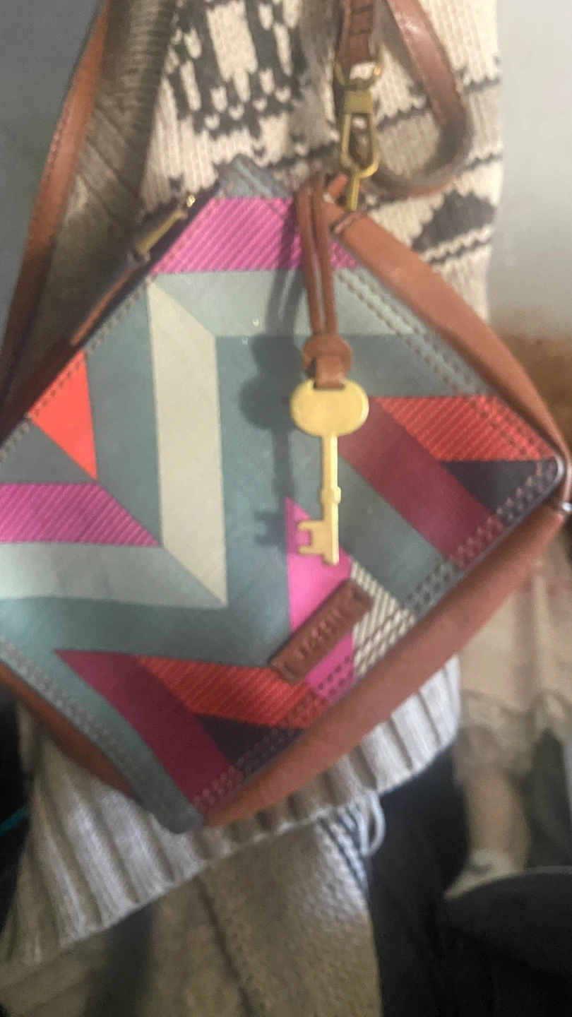 Fossil Small Geometric Print Crossbody Bag