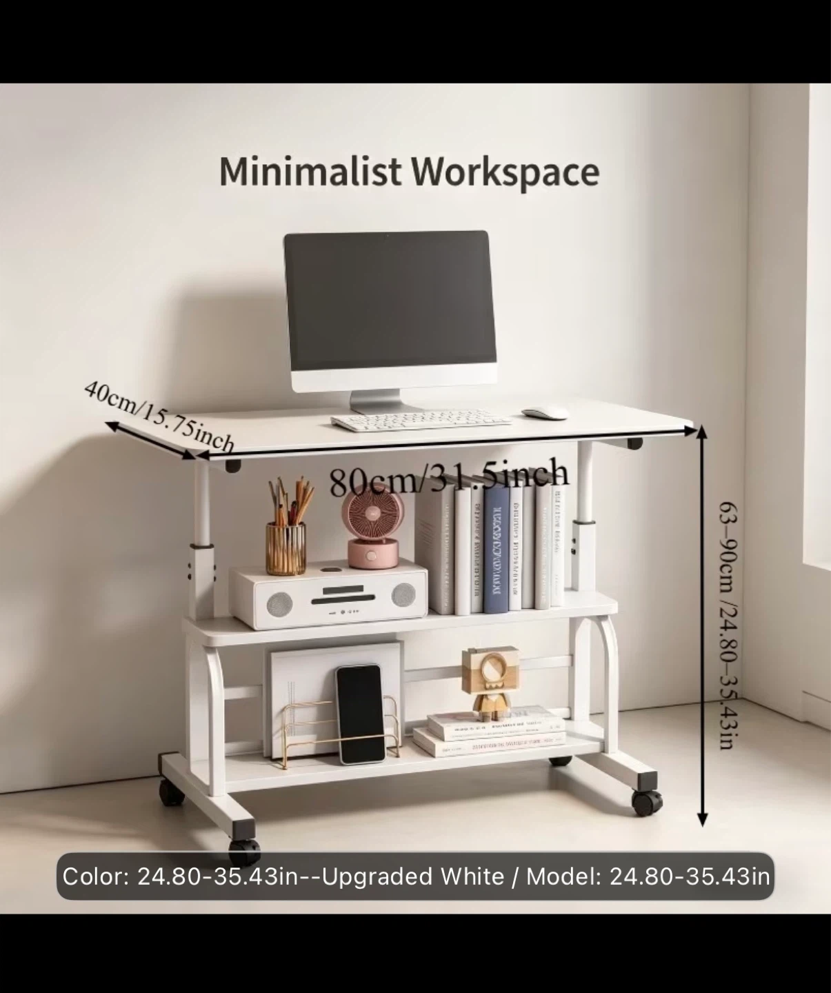 Brand new Multi-Functional Mobile Desk - Upgraded White - photo 2