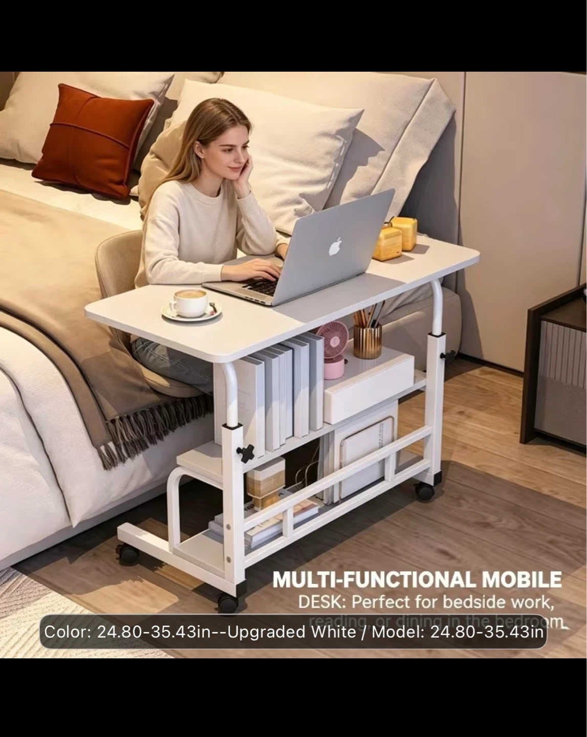 Brand new Multi-Functional Mobile Desk - Upgraded White - photo 3