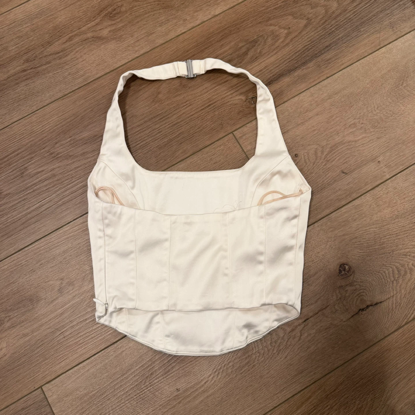 White Satin Halter Corset Top - photo 2