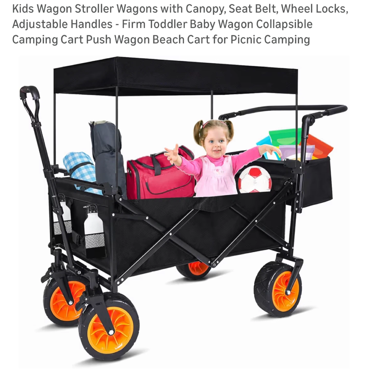 Kids Wagon Stroller with Canopy