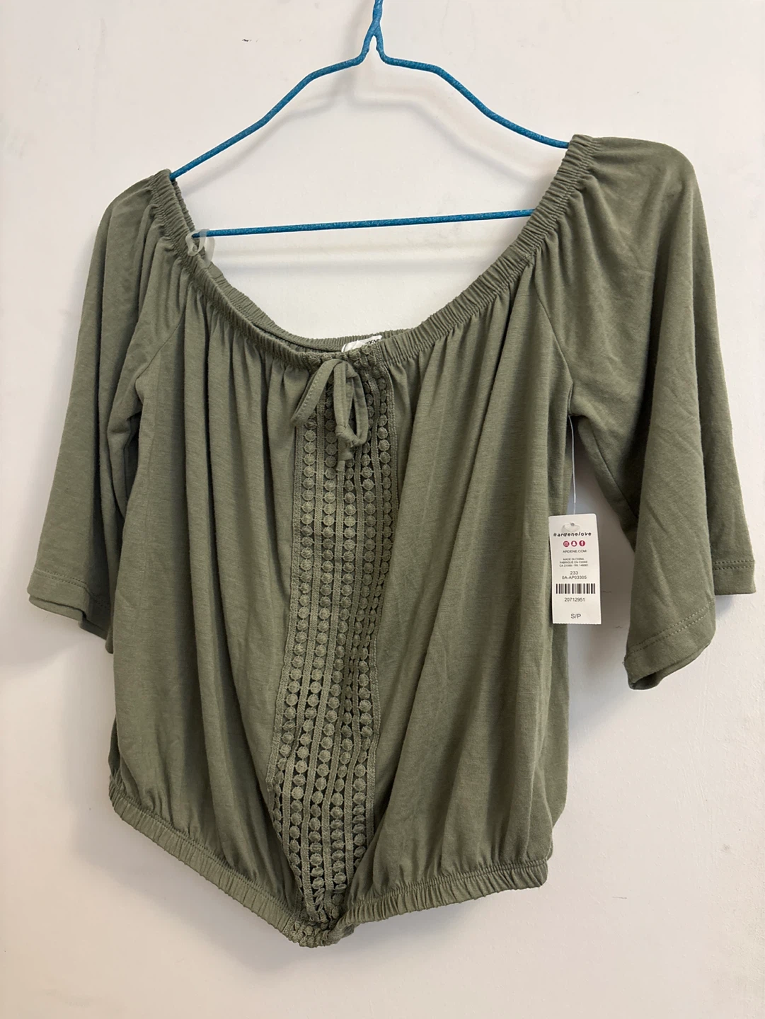 Off-the-Shoulder Top S/P Green