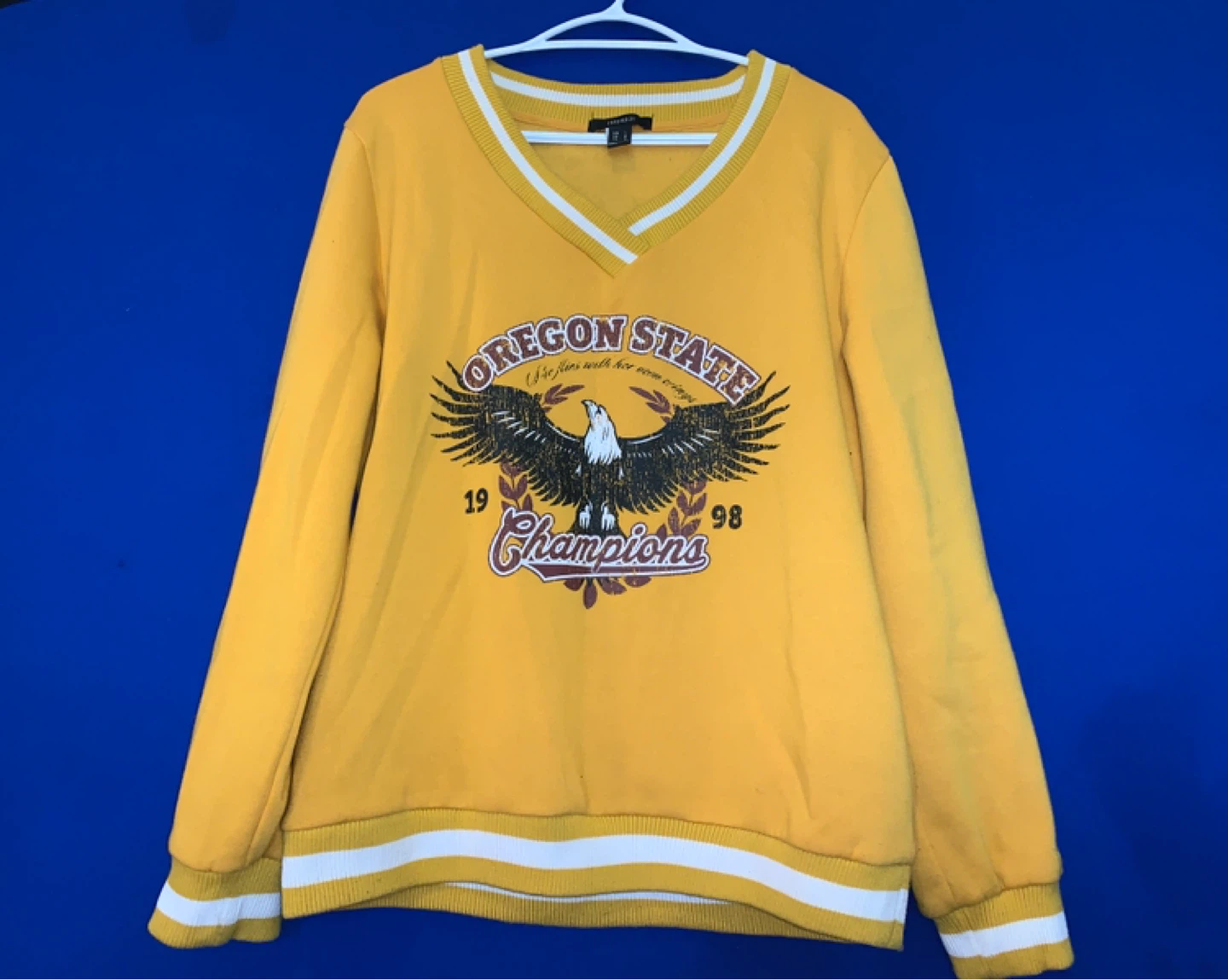Yellow Oregon State Champions V-Neck Sweatshirt - photo 3